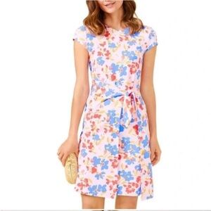 J.McLaughlin | Havana cap sleeve Floral Faux Wrap Dress Size Medium